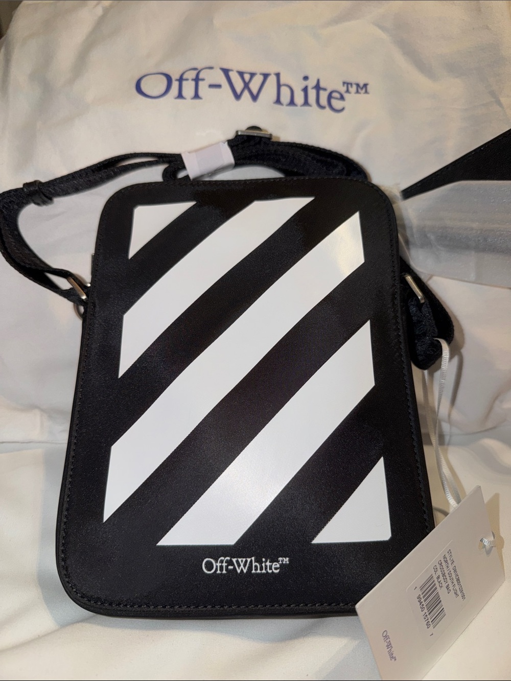 NWT Off-White Diagonals Logo-Print Shoulder Crossbody Bag w/ Dustbag - 100% Auth